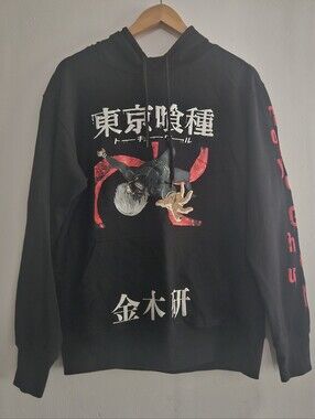 Black Tokyo Ghoul Graphic Hoodie - Kaneki Design Medium